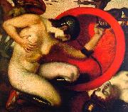Franz von Stuck Wounded Amazon painting